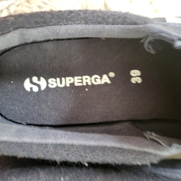 SUPERGA Slip On Platform 2314 Polywool Sneakers Navy Size 8 EU 39 - Picture 9 of 9